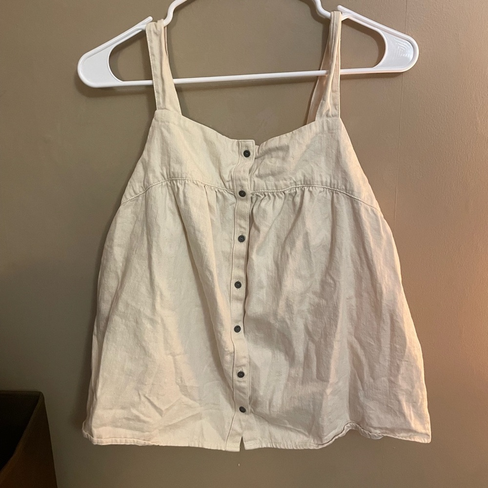 Old navy cream button up tank top